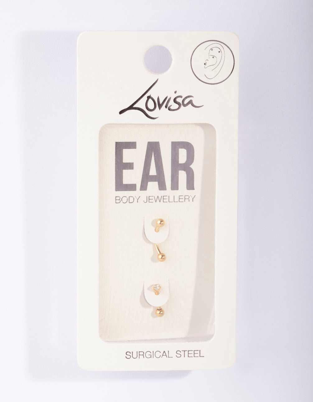Gold Diamante Surgical Steel Cartilage Earring Pack Lovisa