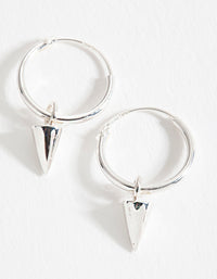 Sterling Silver Spike Dangle Hoop Earrings - link has visual effect only