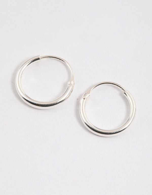 Sterling Silver Mini Polished Hoop Earrings