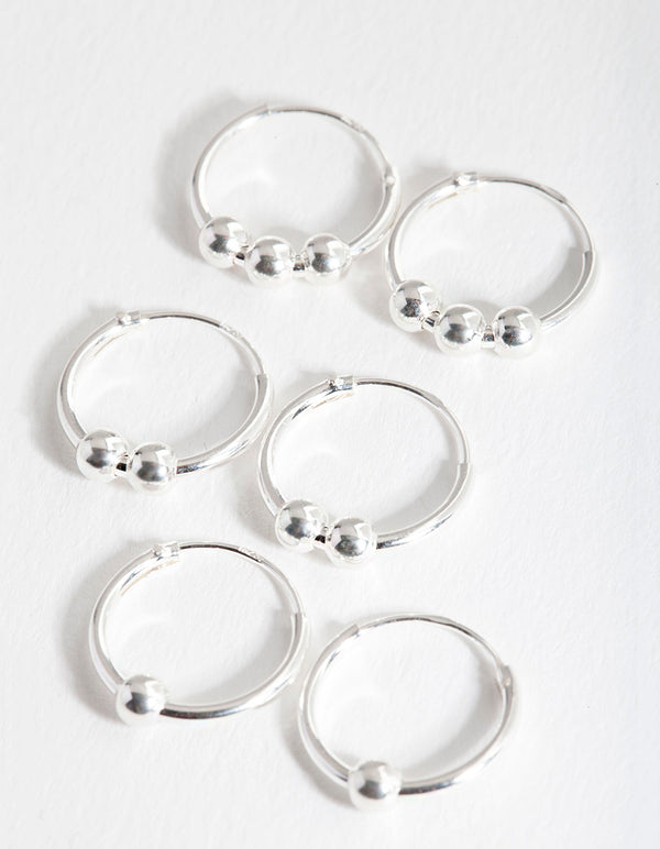 Sterling Silver Multi Ball Earring Pack