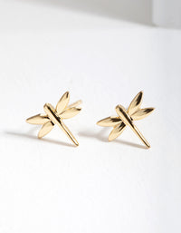 Gold Plated Sterling Silver Dragonfly Stud Earrings - link has visual effect only