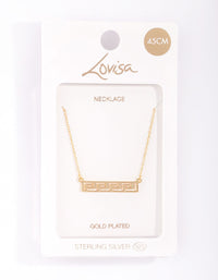 Gold Plated Sterling Silver Geometric Bar Necklace - link has visual effect only