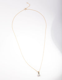 Gold Plated Sterling Silver 1 Carat Cubic Zirconia Necklace - link has visual effect only