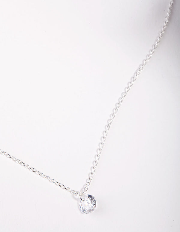 Sterling Silver Cubic Zirconia 1/4 Carat Necklace