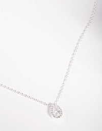 Sterling Silver Cubic Zirconia Pear Halo Necklace - link has visual effect only