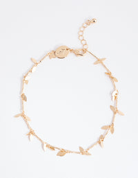 Gold Multi Leaf Anklet - link has visual effect only