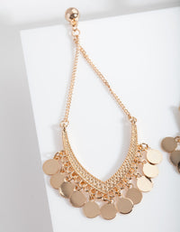 Gold Small Disc Drop Earrings - link has visual effect only