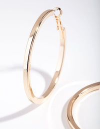 Gold Square Edge Hoop Earrings - link has visual effect only