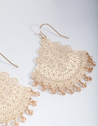 Gold Filigree Chandelier Fan Drop Earrings - link has visual effect only