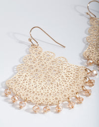 Gold Filigree Chandelier Fan Drop Earrings - link has visual effect only