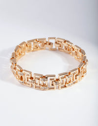 Gold Diamante Maze Clasp Bracelet - link has visual effect only