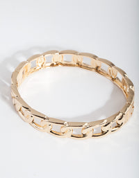 Gold Curb Hinge Bangle - link has visual effect only