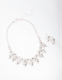 Silver Diamante Glamorous Jewellery Set - link has visual effect only