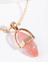 Gold Small Shard Topaz Stone Necklace - link has visual effect only