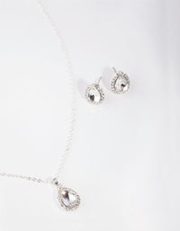 Silver Pear Crystal Jewellery Set - link has visual effect only