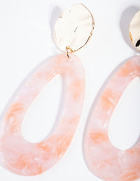 Gold Hammered Acrylic Drop Earrings - link has visual effect only