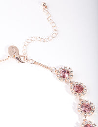 Rose Gold Diamante Gem Flower Chain Necklace - link has visual effect only