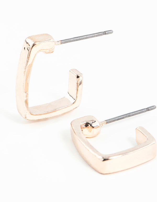 Rose Gold Thick Square Hoop Earrings Lovisa