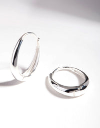 Sterling Silver Oval Drop Huggie Earrings - link has visual effect only