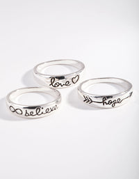 Silver Inspirational Word Ring Pack - link has visual effect only