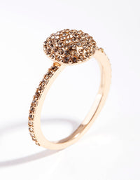 Gold Diamante Round Ring - link has visual effect only