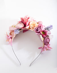 Multicoloured Flower Fabric Headband - link has visual effect only