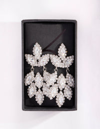 Rhodium Diamond Simulant Statement Earring - link has visual effect only