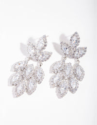 Rhodium Diamond Simulant Statement Earring - link has visual effect only