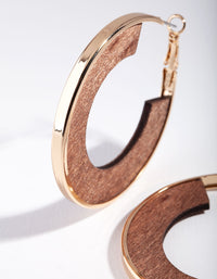 Gold Wooden Inner Hoop Earrings - link has visual effect only