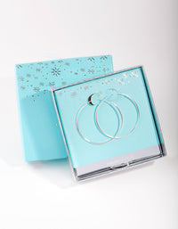 Sterling Silver 40mm Plain Hoop Earrings - link has visual effect only