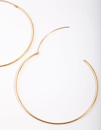 Gold Plated Sterling Silver 50mm Plain Hoop Earrings - link has visual effect only