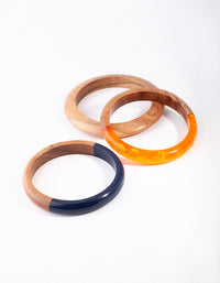 Wooden Spliced Bangle Pack - link has visual effect only