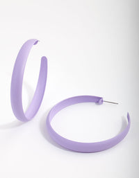 Lilac Matte 60mm Hoop Earrings - link has visual effect only