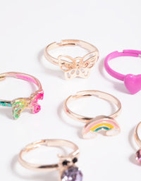 Kids Rose Gold Fairy Tale 6-Pack Rings - link has visual effect only