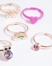 Kids Rose Gold Fairy Tale 6-Pack Rings - link has visual effect only