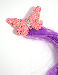 Kids Fabric Faux Hair Butterfly Clip - link has visual effect only