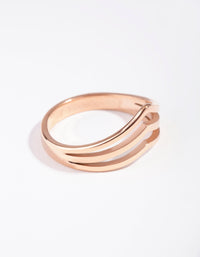 Rose Gold 3-Row Wave Ring - link has visual effect only