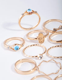 Gold Evil Eye & Hamsa Ring 24-Pack - link has visual effect only