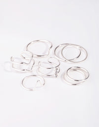 Silver Multi Band 8-Pack Rings - link has visual effect only