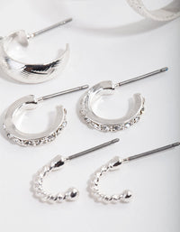 Silver Etched Twist 6-Pack Hoop Earring - link has visual effect only