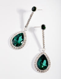 Silver Diamante Teardrop Earrings - link has visual effect only