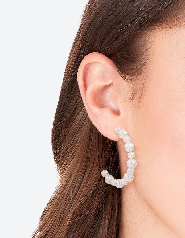 Pearl and rhinestone drop earrings deals