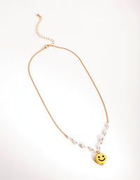 Gold Smiley Pearl Necklace - link has visual effect only