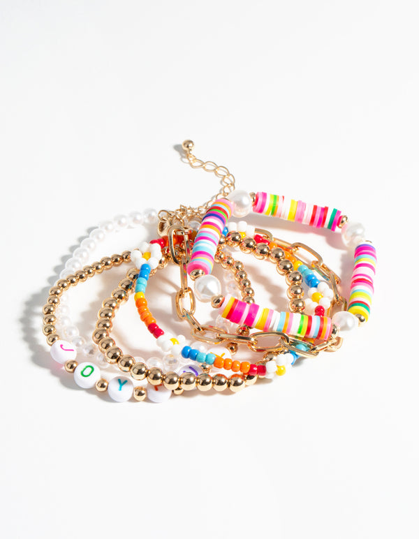 Gold Joyful Multi 6-Pack Bracelet