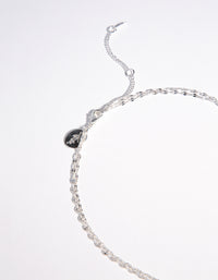 Silver Plated Double Row Moon Necklace - link has visual effect only