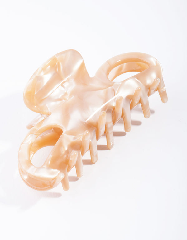 Cream Bow Claw Acetate Clip