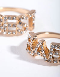 Gold Best Babe Ring Set - link has visual effect only