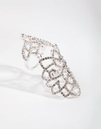 Silver Crystal Hinge Statement Ring - link has visual effect only