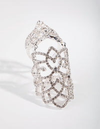 Silver Crystal Hinge Statement Ring - link has visual effect only