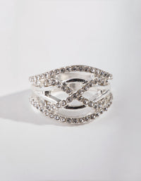 Silver Crisscross Crystal Ring - link has visual effect only